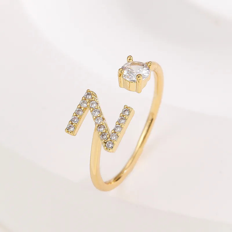 Valen Initial Adjustable Ring (A–Z)