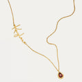 Burial Initial and Birthstone Necklace