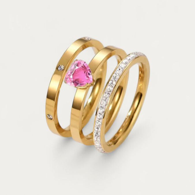 Liora Heart Ring Set