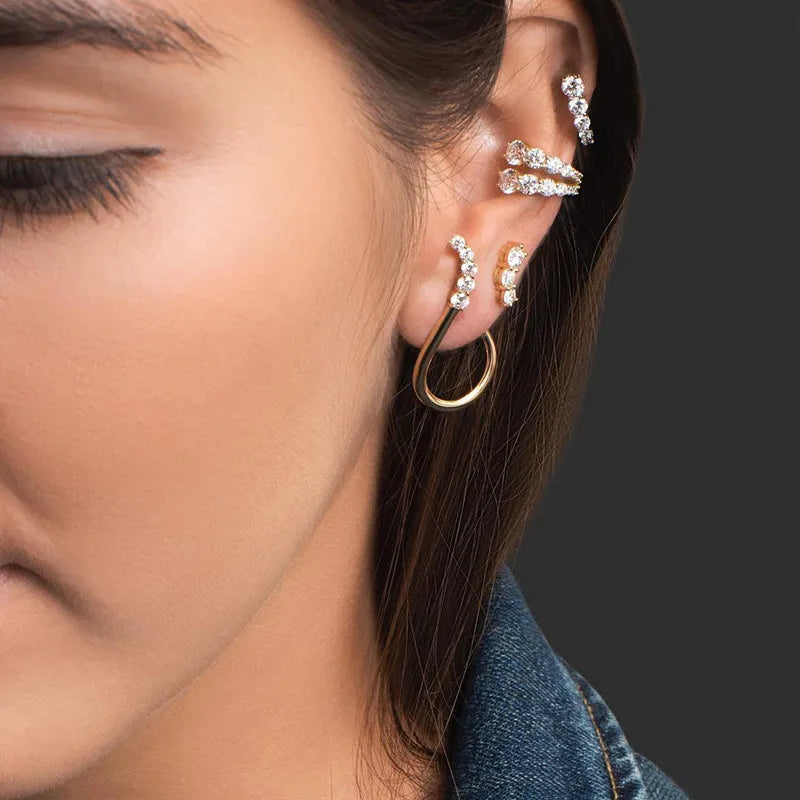 Kaia Gemstone Cuff Earrings
