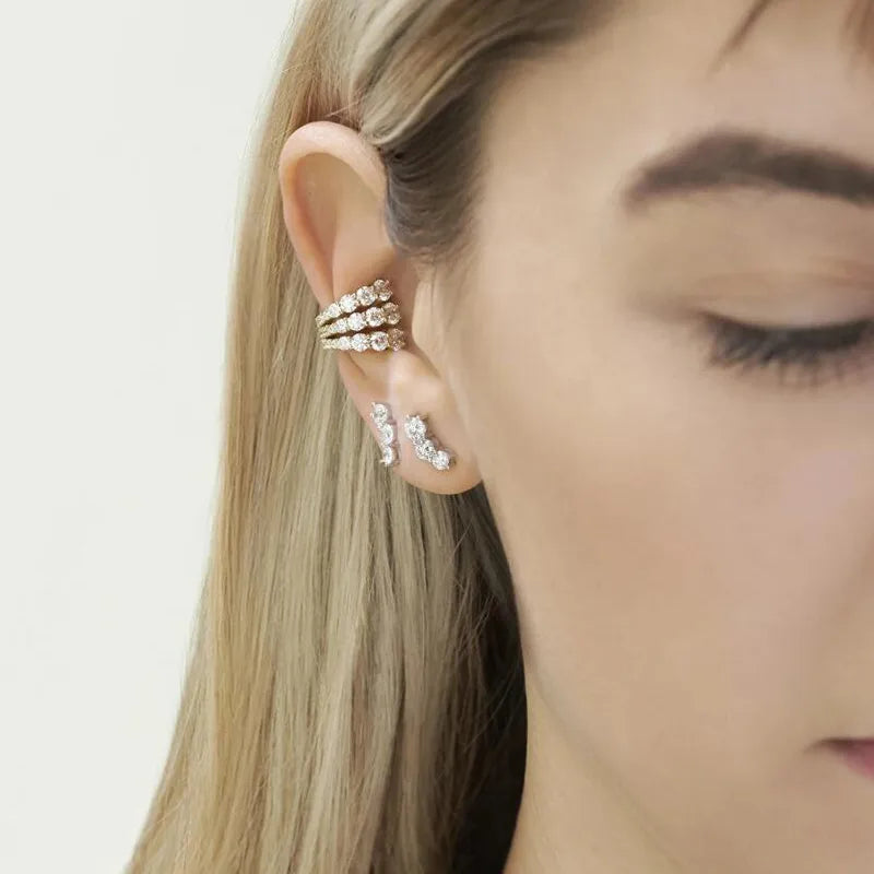 Kaia Gemstone Cuff Earrings