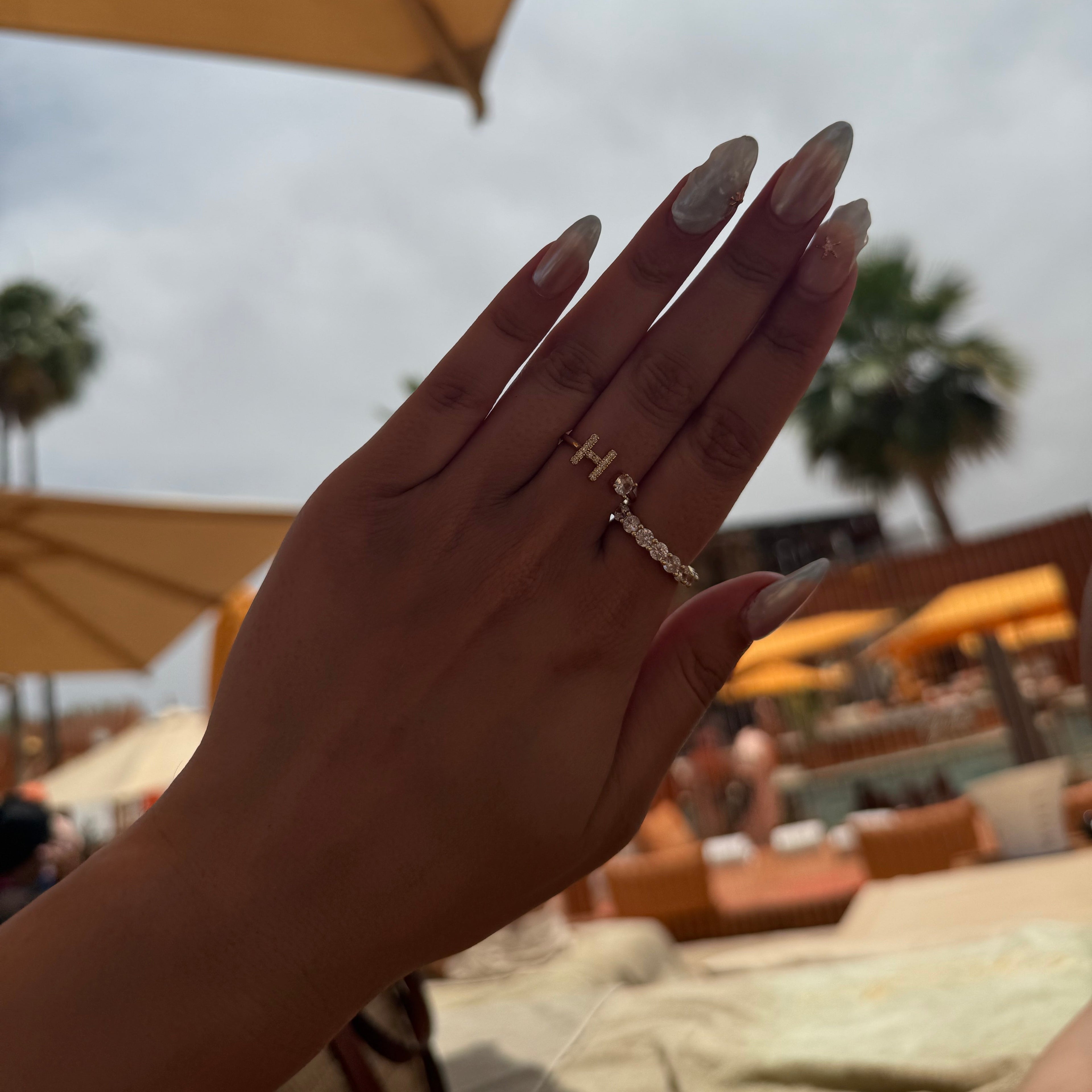 Valen Initial Adjustable Ring