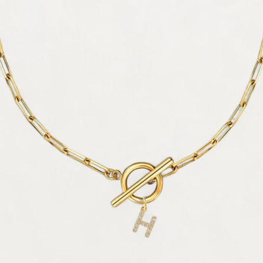 Lyra Paperclip Initial Necklace