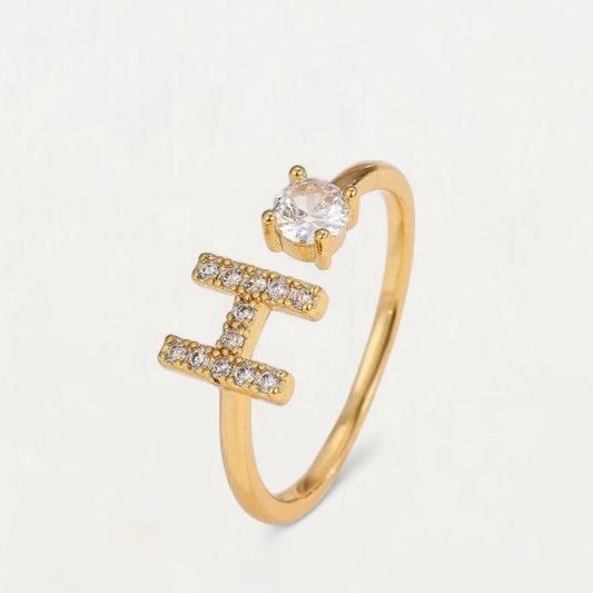 Valen Initial Adjustable Ring (A–Z)