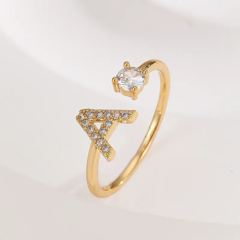 Valen Initial Adjustable Ring