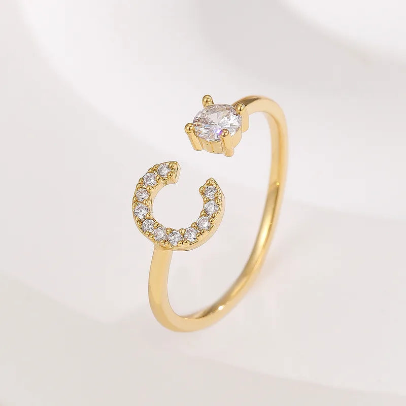 Valen Initial Adjustable Ring