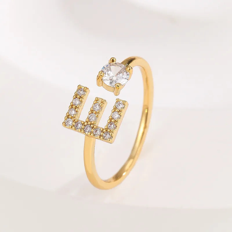 Valen Initial Adjustable Ring