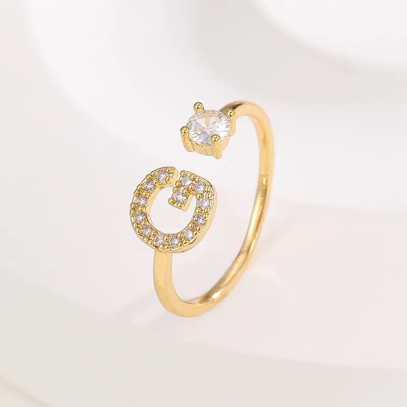 Valen Initial Adjustable Ring (A–Z)