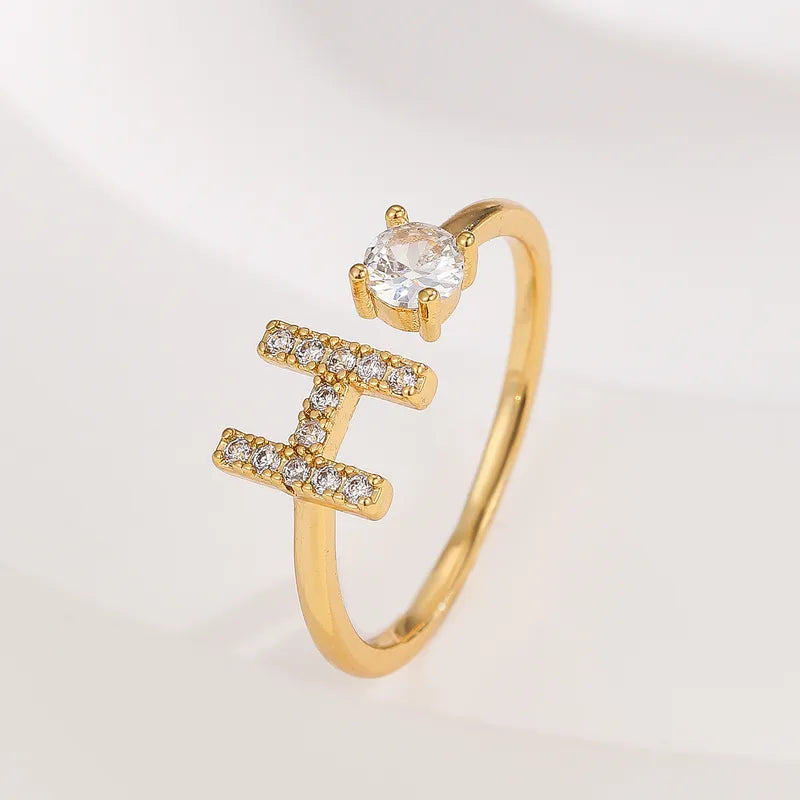 Valen Initial Adjustable Ring (A–Z)