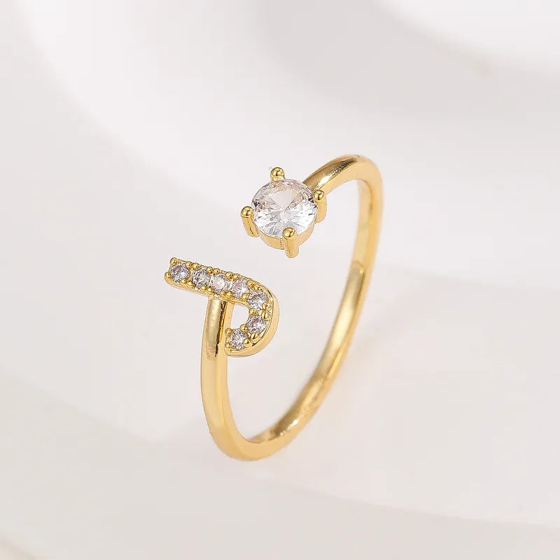 Valen Initial Adjustable Ring (A–Z)