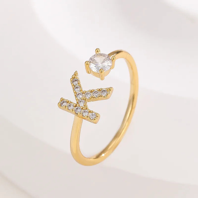 Valen Initial Adjustable Ring (A–Z)