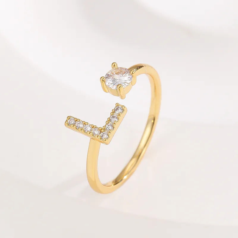 Valen Initial Adjustable Ring