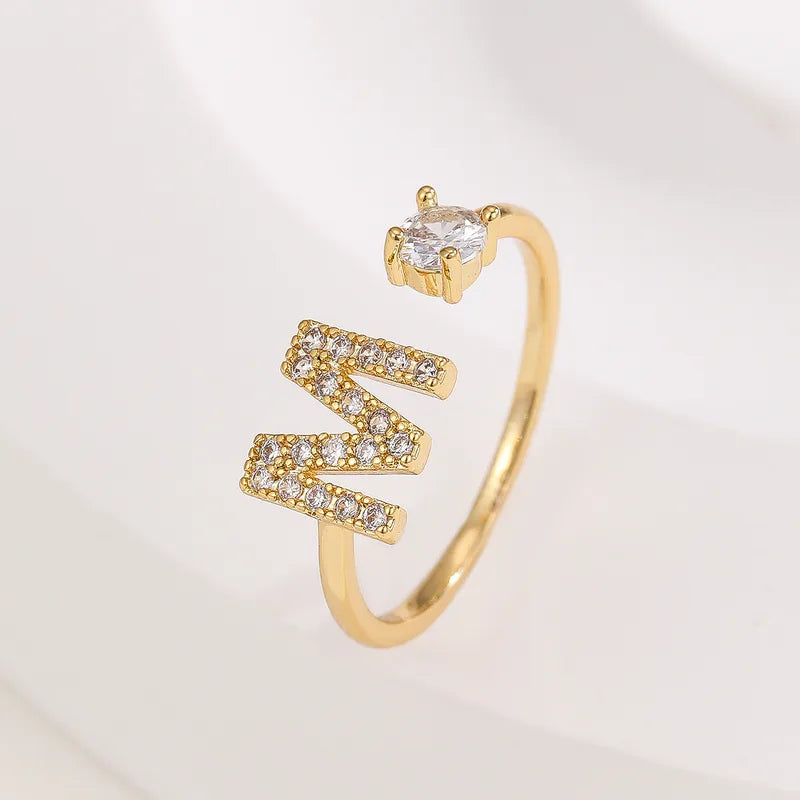 Valen Initial Adjustable Ring