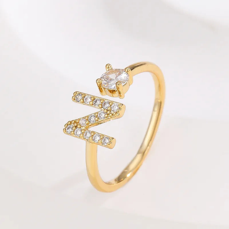 Valen Initial Adjustable Ring