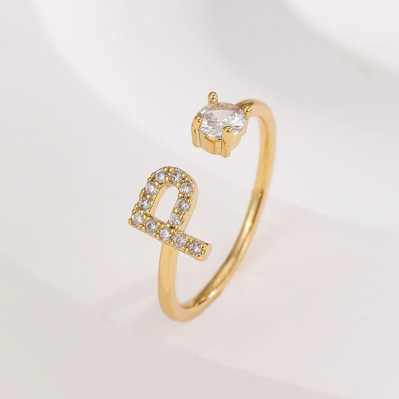 Valen Initial Adjustable Ring (A–Z)