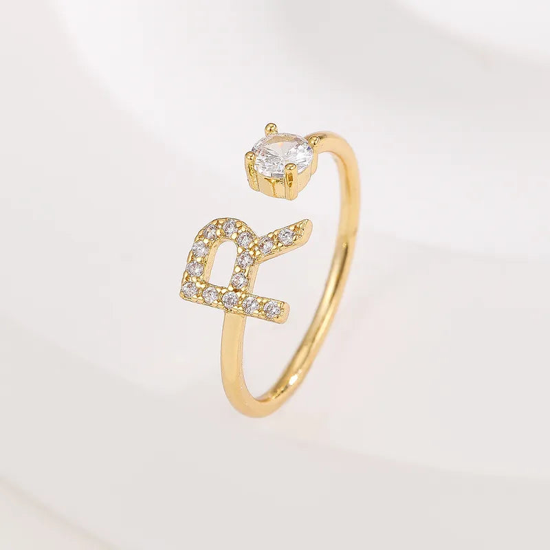Valen Initial Adjustable Ring (A–Z)