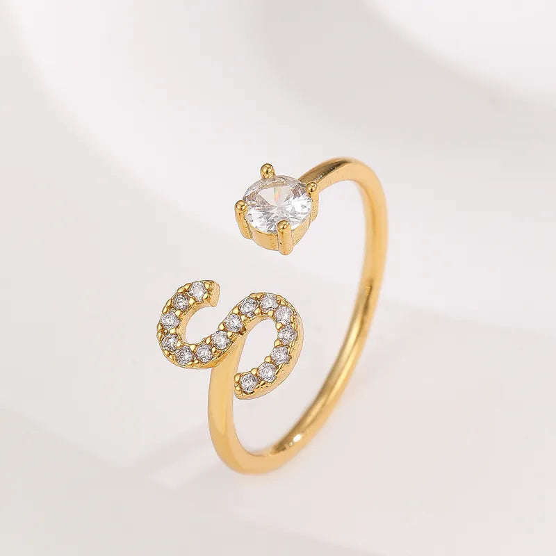 Valen Initial Adjustable Ring