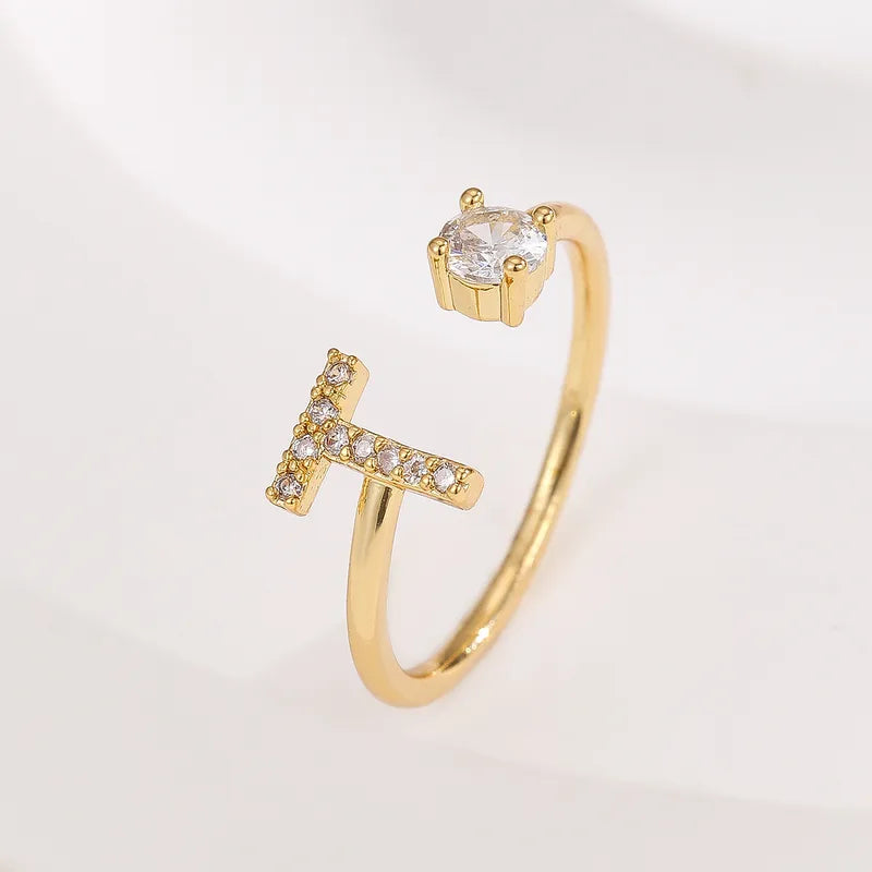 Valen Initial Adjustable Ring