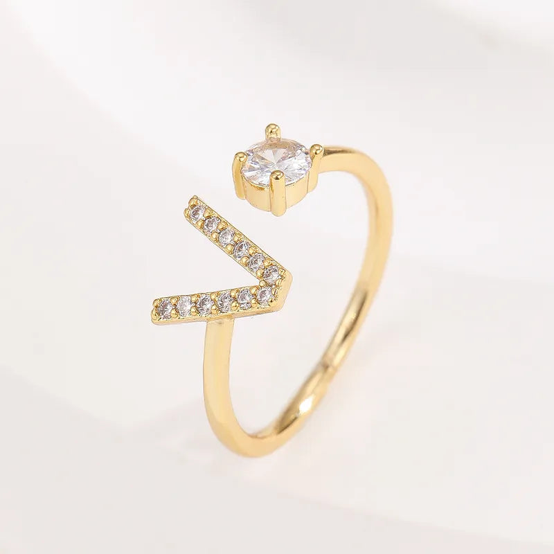 Valen Initial Adjustable Ring
