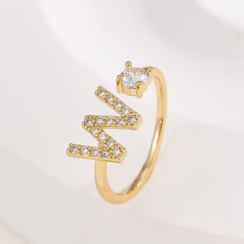 Valen Initial Adjustable Ring
