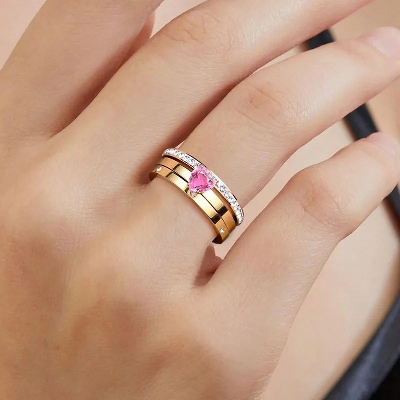 Liora Heart Ring Set