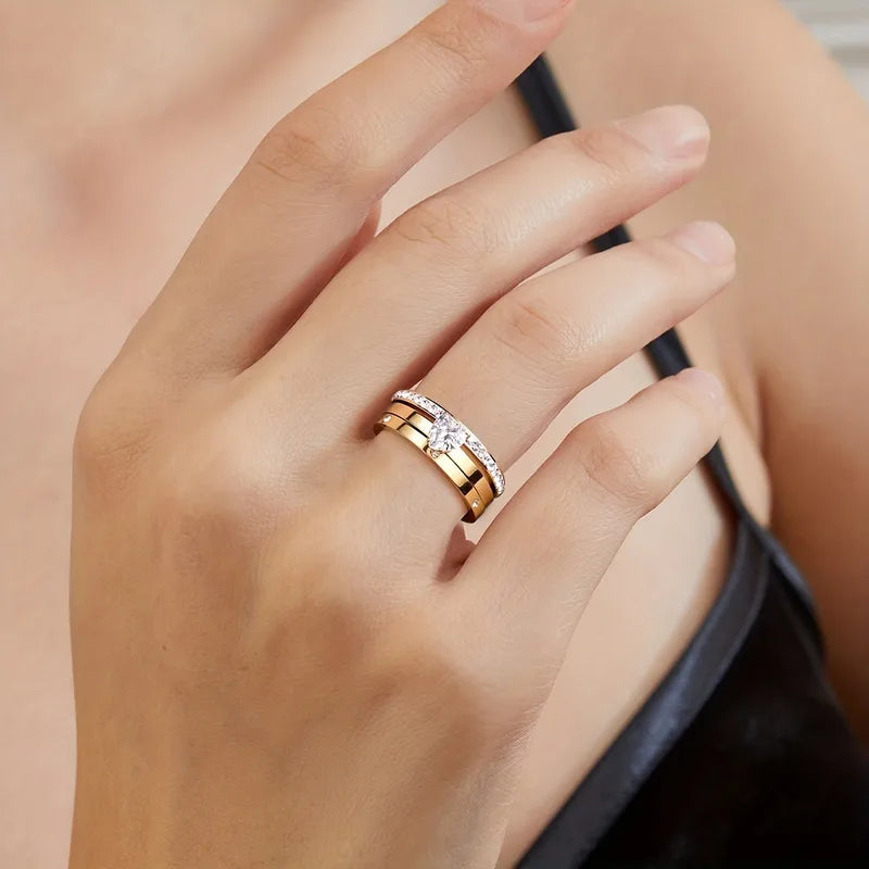 Liora Heart Ring Set