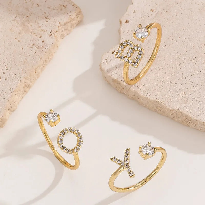 Valen Initial Adjustable Ring