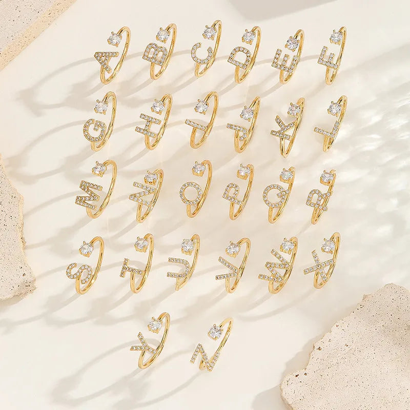 Valen Initial Adjustable Ring (A–Z)