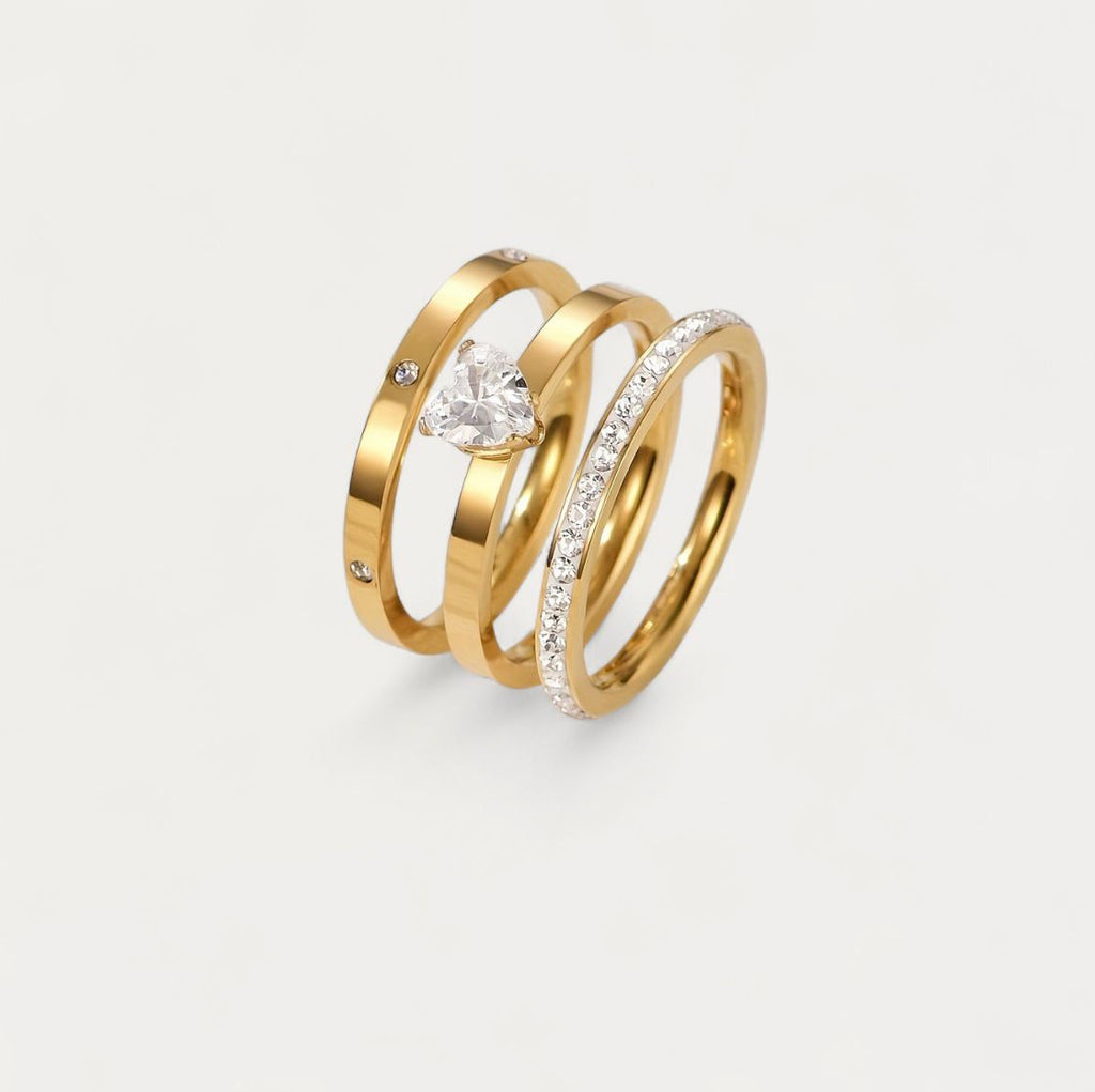 Liora Heart Ring Set
